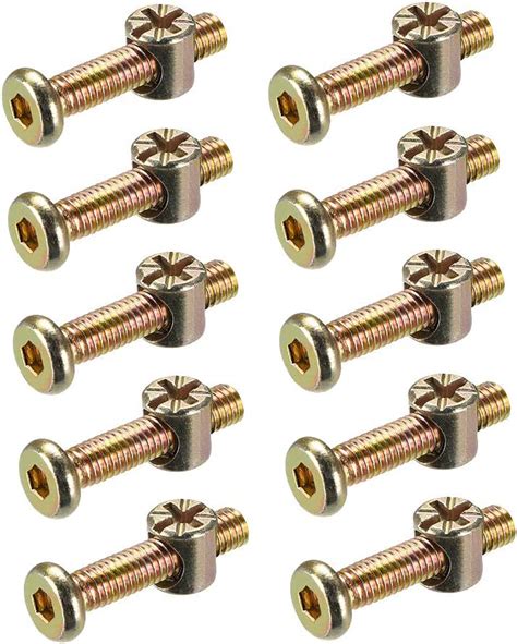 Uxcell M6 X 30mm Furniture Bolts Nut Set Hex Socket Screw With Barrel