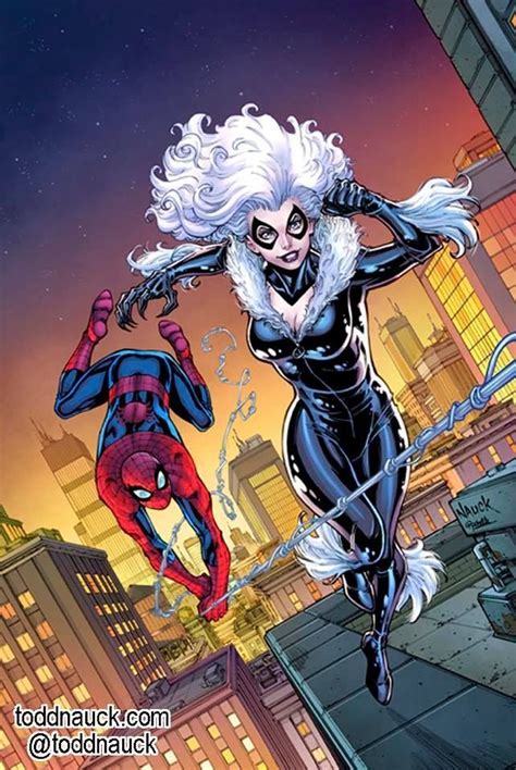 Black Cat 1 Variant Cover Spider Man By Todd Nauck Colours By Rachelle Rosenberg