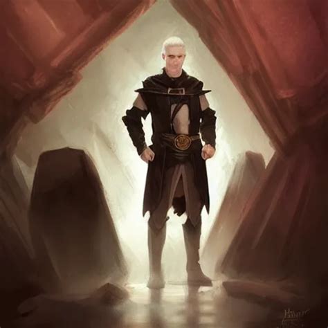 Male Rogue In Black Robes Pale White Skin Standing Stable Diffusion