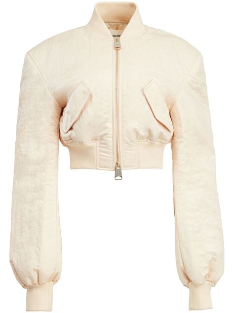 Khaite The Reggie Cropped Bomber Jacket Neutrals Farfetch