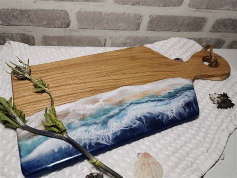 Ocean Board Resin Art Serving Board Tray Kitchen Home Etsy Uk