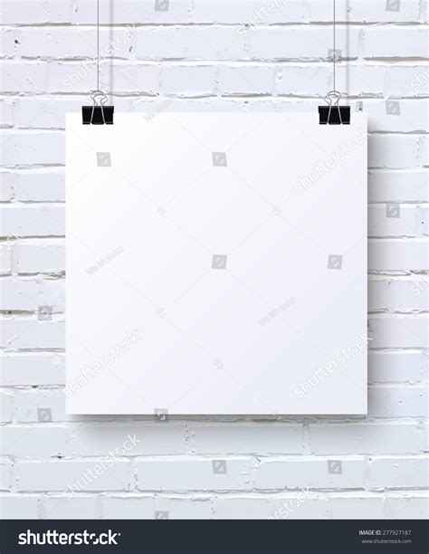 White Blank Poster Mockup On White Stock Vector Royalty Free