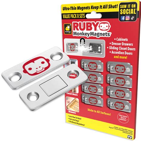 Ruby Monkey Ultra-Thin Strong Magnetic Plates, Extra Strength, Stick to ...