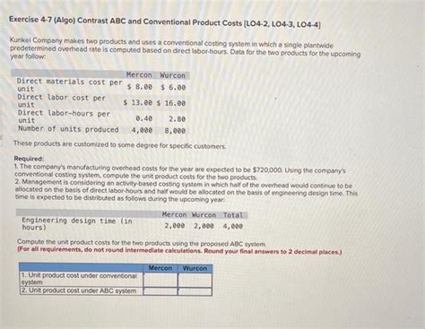 Solved Exercise Algo Contrast Abc And Conventional Chegg