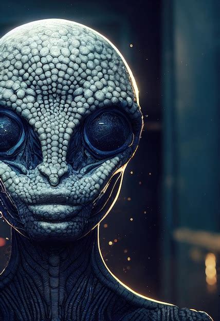 Um invasor alienígena assustador de um planeta alienígena O conceito de