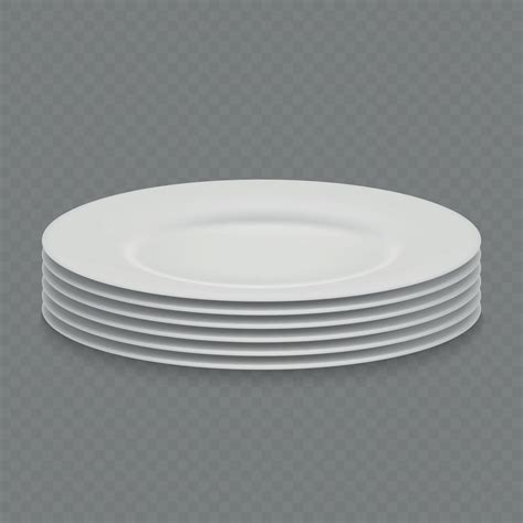 3d realistic white dish plate isolated, front vew 11433726 Vector Art ...