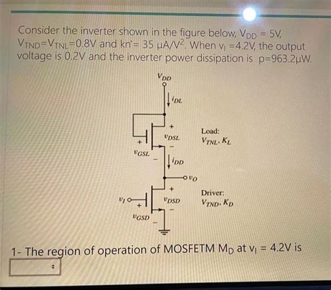 Solved Consider The Inverter Shown In The Figure Below VDD Chegg