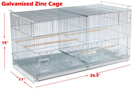 Galvanize Stackable Bird Finch Canary Breeder Breeding Cage With Center