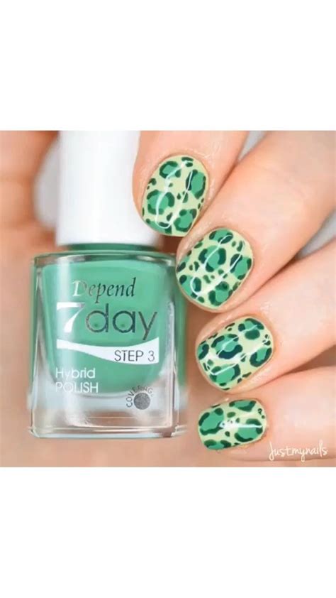 Nails Clip On Instagram “green Leopard Print Nails By Just Mynails 🐆💚