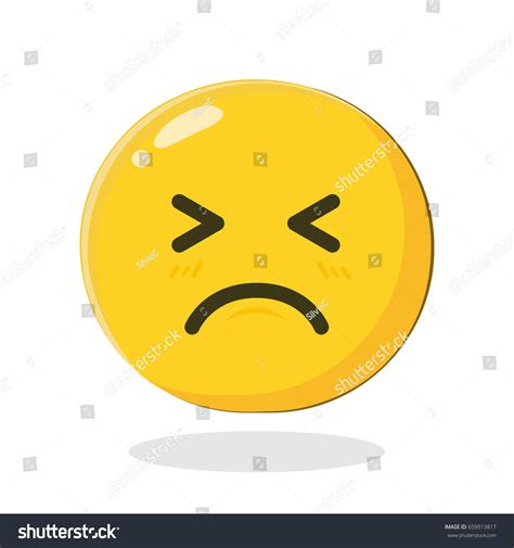 Emoticon Feel Bad Cartoon Isolated Vector เวกเตอร์สต็อก ปลอดค่า