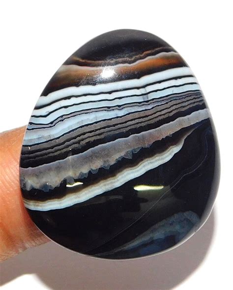 Banded Black Onyx Cabochon Natural Gemstone Wholesale Oval Etsy