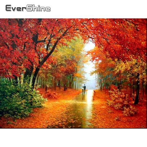 Evershine 5d Pintura Diamante Paisagem Cheia Quadrado Diamante Bordado