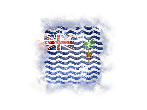 Square Grunge Flag Illustration Of Flag Of British Indian Ocean Territory