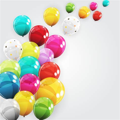 Group of Colour Glossy Helium Balloons Background. Set of Balloons for ...