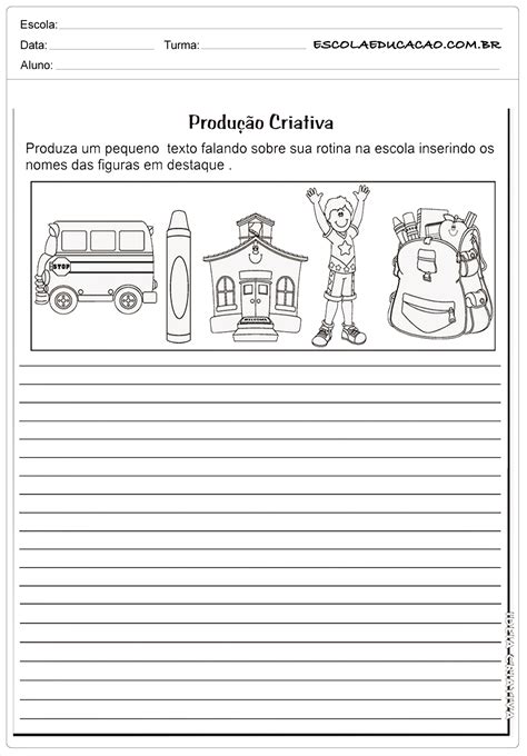 Atividades De Produção De Texto 4º E 5º Ano SÓ Escola