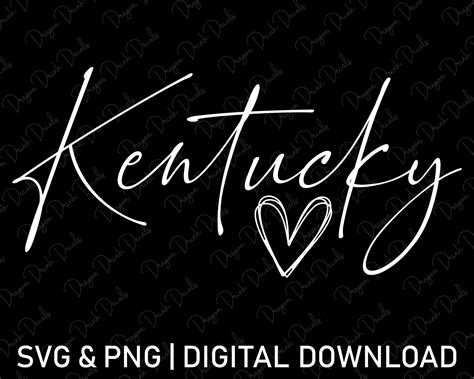 Kentucky Svg Cursive Fonts Svg Heart Svg Us States Svg Etsy Israel