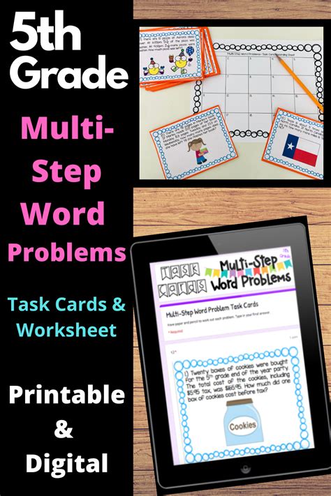 These 5th Grade Multi Step Word Problem Task Cards Are Great For