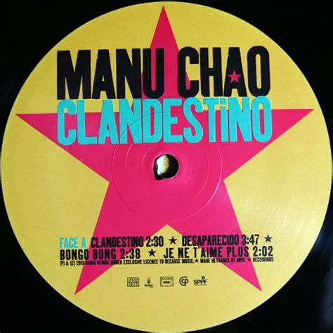 Manu Chao Clandestino Reissue Repress Lp Cd