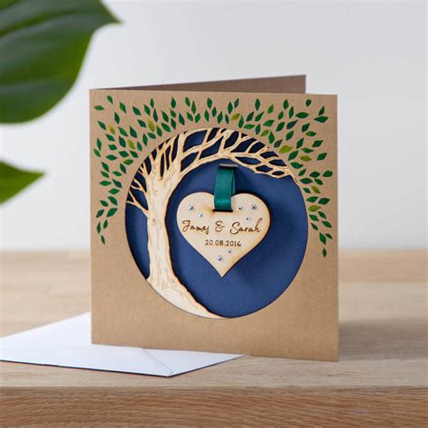 Wooden Hanging Heart Tree Keepsake Card By No Ordinary T