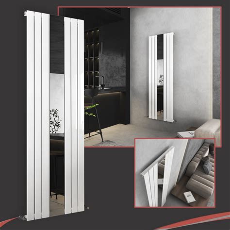 610mm W X 1800mm H Corwen White Mirror Radiator