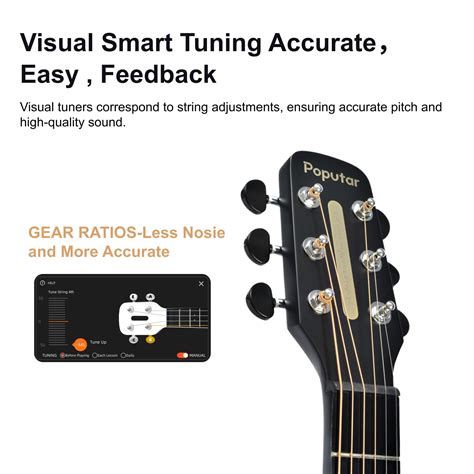 Poputar Smart Acoustic Electric Guitar With Lights Smart Tuner Music