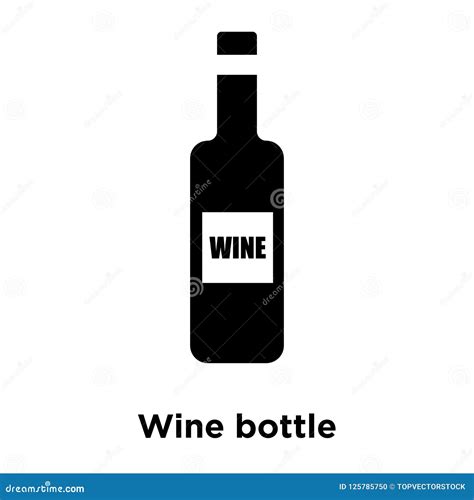 Vector Del Icono De La Botella De Vino Aislado En El Fondo Blanco