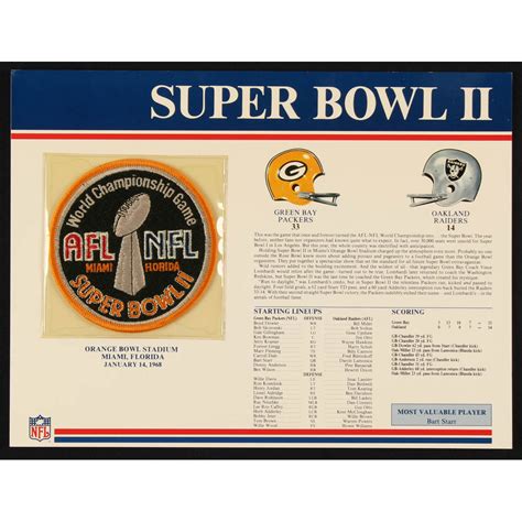 Commemorative Super Bowl XV Score Card With Patch Packers Vs Raiders