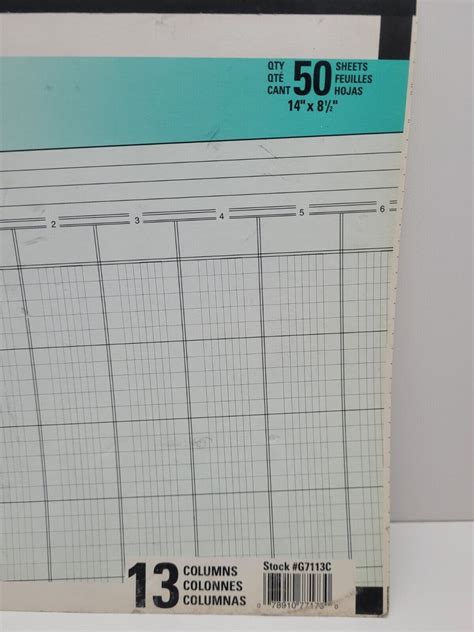 Wilson Jones Columnar Pad Columnwrite 14 X 8 1 2 13 Columns 50