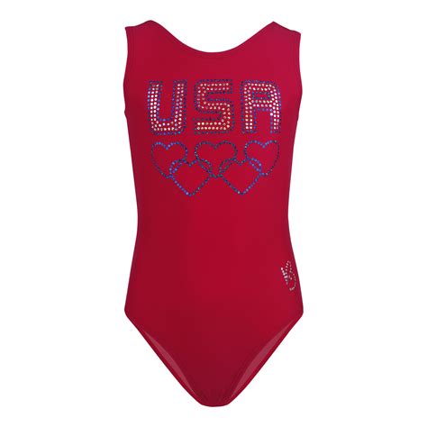 Olympic Love Red Nylon Leotard K Bee Leotards