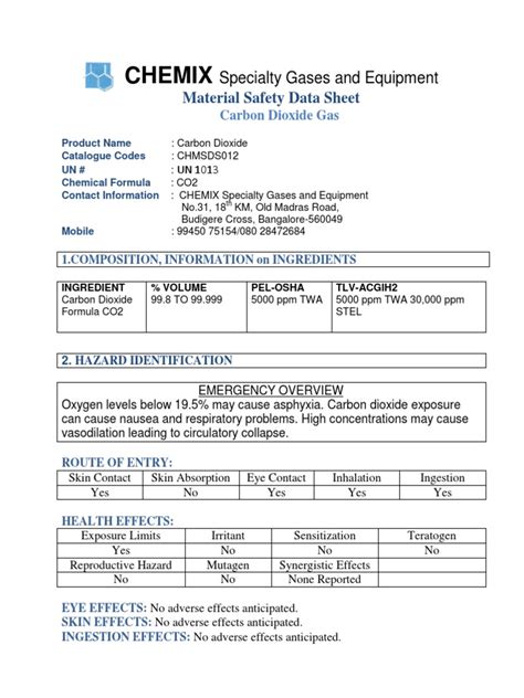 Co2 Msds Pdf
