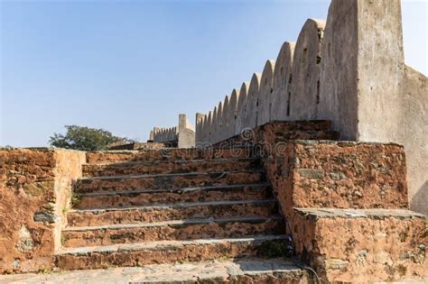 Ancient Fort Wall Ruins with Bright Sky from Different Perspective at ...