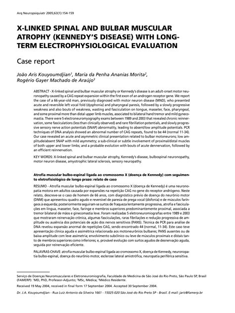 Pdf X Linked Spinal And Bulbar Muscular Atrophy Kennedys Disease With Long Term