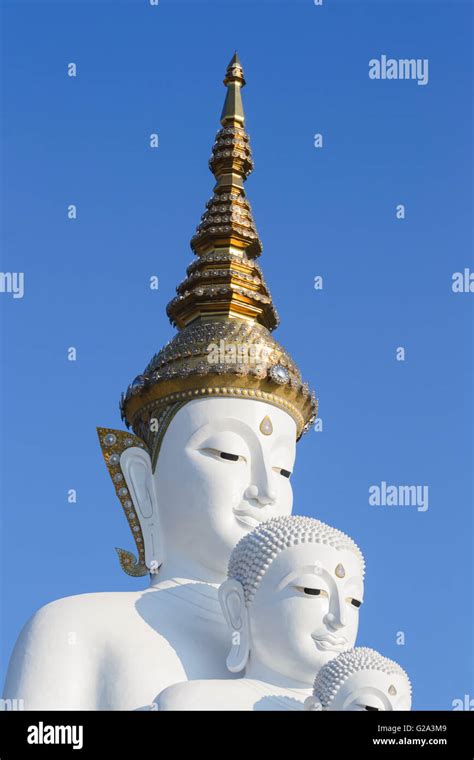 White Buddha Statue With Blue Sky In Thailand Temple Stock Photo Alamy