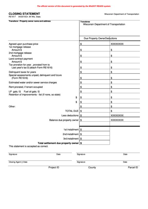 Closing Statement Printable Pdf Download