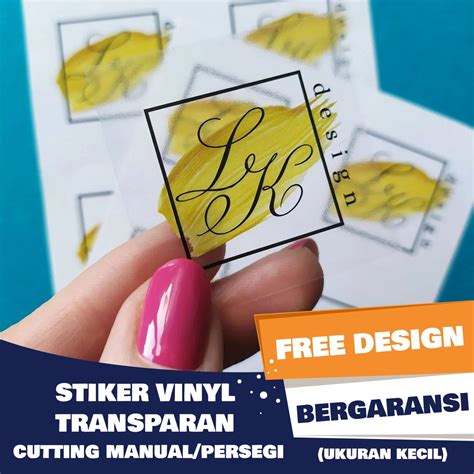 Jual Cetak Stiker Vinyl Transparan Cutting Manual Persegi Custom