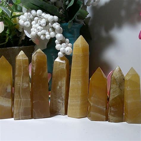 Honey Calcite Tower Etsy