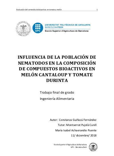 Influencia De La Poblaci N De Nematodos En La Composici N De Compuestos