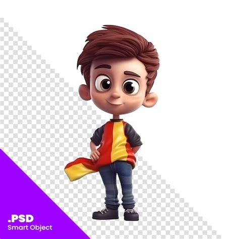 3d Render Eines Kleinen Jungen Mit Superhelden Clipping Pfad Psd Vorlage Premium Psd Datei