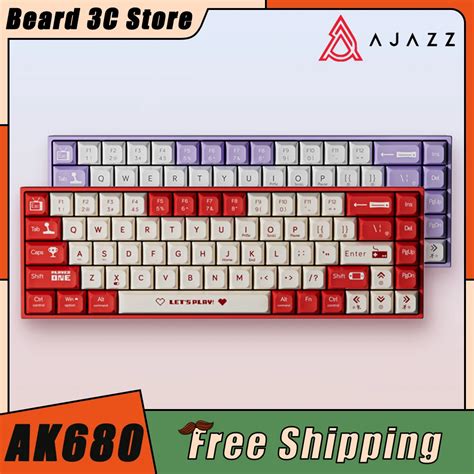 AJAZZ AK Teclado Mec Nico De Jogos Modo Dual Bluetooth Sem Fio Hot Swap Chaves