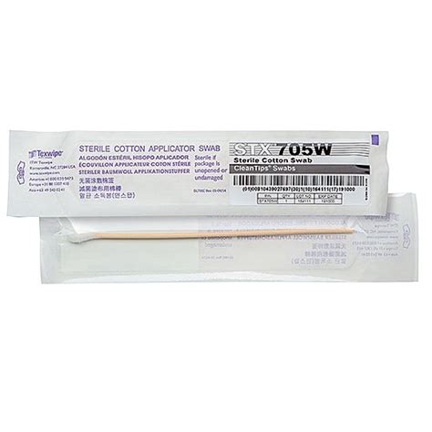 Stx705w Spun Cotton Cleanroom Swab With Wood Handle Sterile Texwipe