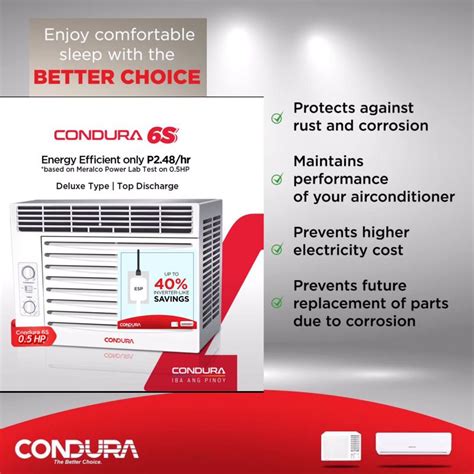 Condura 0 5hp Window Type Aircon Inverter Grade Class R410a Shopee