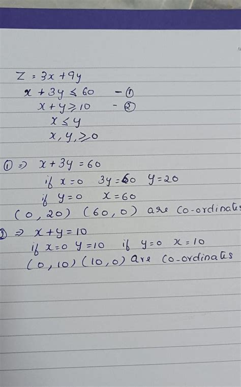 Maximize Z 3x 9y Subject To Constraints X 3y 10 X 0 Can You Please