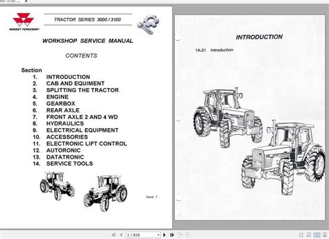 Massey Ferguson Tractors 3000 3100 Series Workshop Service Manual