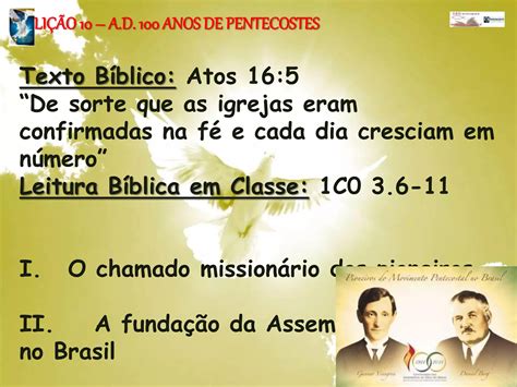 Li O Assembl Ia De Deus Anos De Pentecostes Ppt