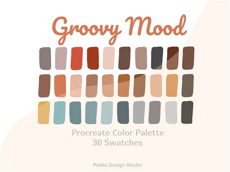 Procreate Color Palette Groovy Mood Graphic by Pakka Design Studio · Creative Fabrica