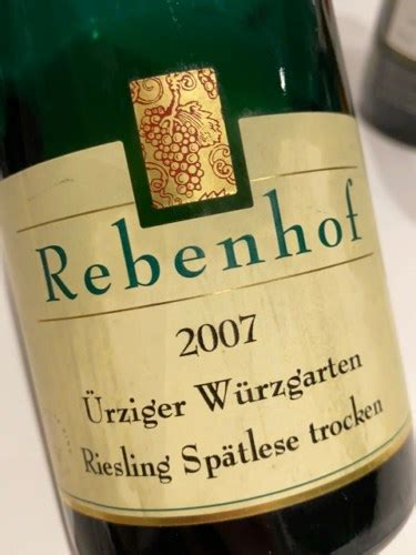 Rebenhof Johannes Schmitz Ürziger Würzgarten Riesling Spätlese Trocken