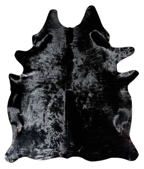 Pure Rugs Solid Black Natural Cowhide Rug Black Cowhide Rug Cow