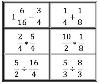 Fraction Operation Matching Cards By Mathcoachnat Tpt