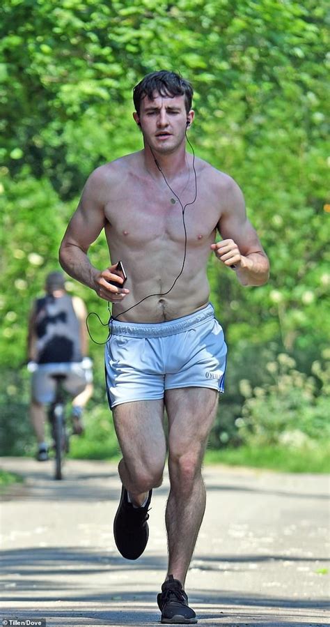 Paul Mescal Is Spotted On A Shirtless Jog Wearing His Chain Shirtless