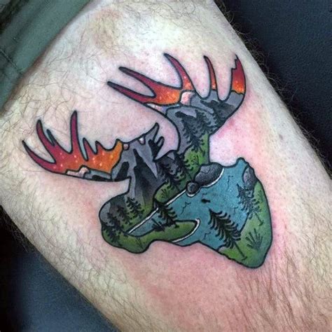 60 Moose Tattoo Designs For Men - Antler Ink Ideas